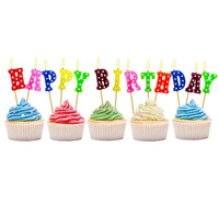 #SU Świeczki pikery literki "Happy Birthday" (gwiazdki) KK