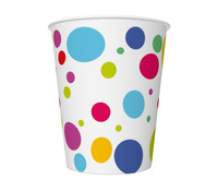 #ZKU Kubeczki pap. Happy B'Day Dots, 250 ml, 8 szt.