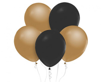 #BL Balony Beauty&Charm, metaliki złote i czarne 12 cali/ 10 szt.