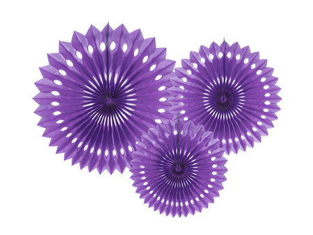 Rozety dekoracyjne, czarny, 20-30cm (1 op. / 3 szt.)