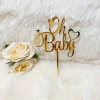 Akrylowy topper na tort OH BABY 15x10 cm Gender reval Baby Shower