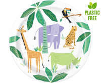 #ZTA Talerzyki papierowe "Animal Safari", 23 cm, 8 szt. (plastic-free)