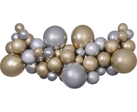 #GB Girlanda balonowa DIY Srebrno-złota SHINE, 65 szt.