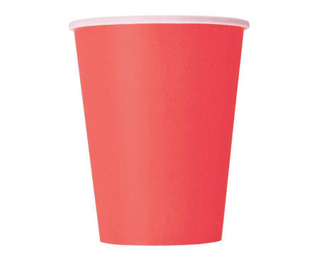 #ZKU Kubeczki papierowe czerwone, 270 ml, 8 szt.
