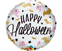 #BFK Balon foliowy 18" QL RND "Happy Halloween" (nietoperze i duchy) KK