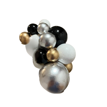 Toppery na tort kule na piku ZŁOTO SREBRNO BIAŁO CZARNE 