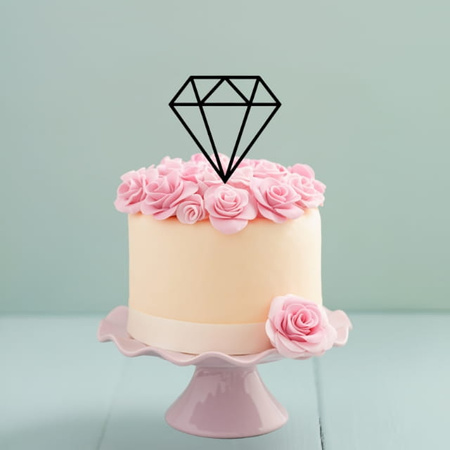 Topper na tort DIAMENT