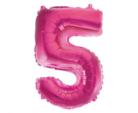 #BFC55 Balon foliowy "Cyfra 5", różowa, 35 cm KK