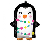 #BFK Balon foliowy Standard Shape "Świąteczny Pingwin", 38 cm x 45 cm, pakowany