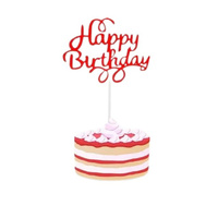 Papierowy topper na tort HAPPY BIRTHDAY CZERWONY WZ.I