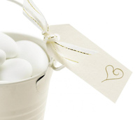 #DEI Zawieszka elegancka Contemporary Heart, biało-złota, 10 szt.