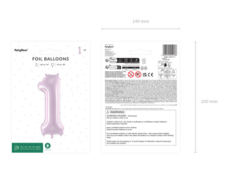 Balon foliowy Cyfra ''1'', 72cm, fiolet
