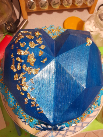 Forma silikonowa na tort musowy SERCE GEMOETYRCZNE TECHNO ORIGAMI