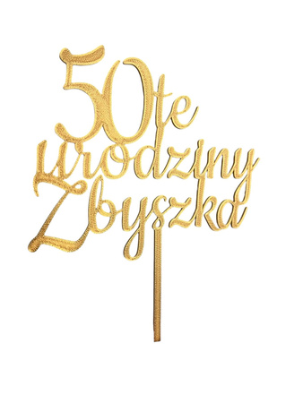 Topper na tort personalizowany Cyfra + urodziny + imię WZ. II