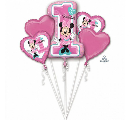 #BFK Balon foliowy Bukiet "Minnie 1st Birthday", P75