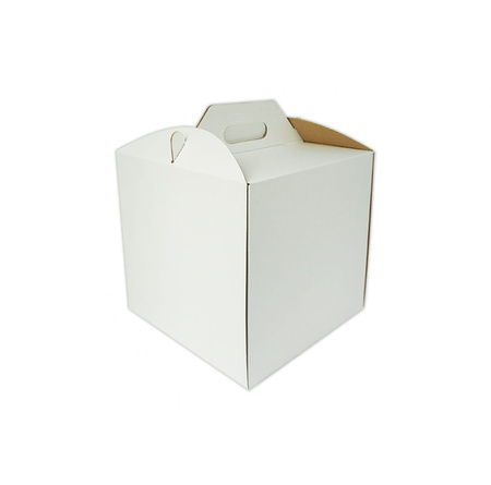 Mocne pudełko na tort 30x30x25 cm z rączką 10 szt.