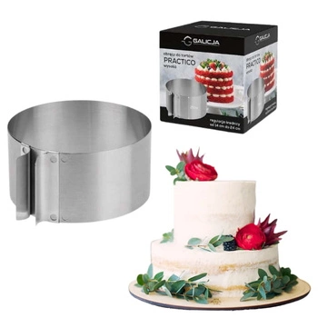 Obręcz rant regulowany do tortów h 15 śr. 14-24 cm PRACTICO Galicja