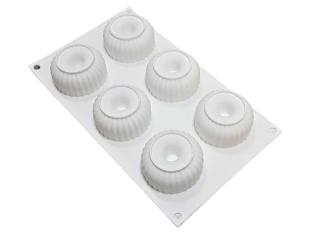 Forma silikonowa do monoporcji PRĄŻKOWANA 28,5x17 cm 6 gniazd
