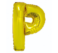 #BFK Balon foliowy "Litera P", złota, 89 cm KK