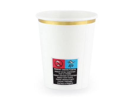 Kubeczki, biały, 260 ml 6 szt.