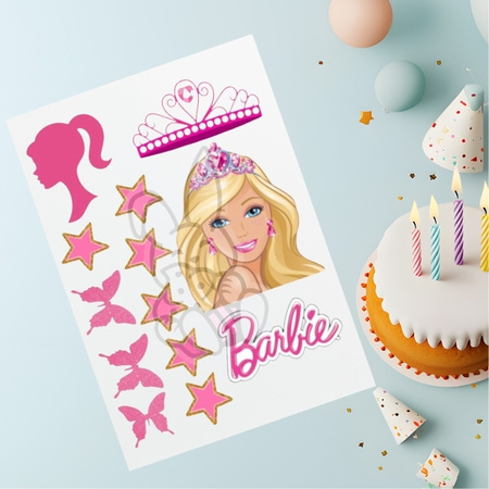 Wydruk jadalny, opłatek na tort BARBIE WZ. I