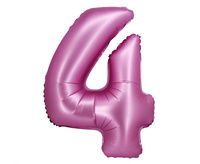 #BFC26 Balon foliowy B&C, Cyfra 4, satynowa różowa, 76 cm