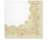 #ZSE Serwetki papierowe PAW Royal Lace (gold), 33x33 cm, 20 szt.
