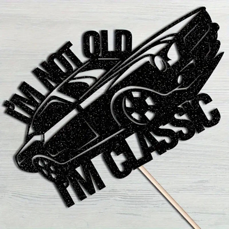 Topper na tort HAPPY BIRTHDAY AUTO I'M NOT OLD, I'M CLASSIC