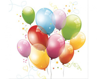 #ZSE Serwetki pap. Birthday Balloons, 33x33 cm