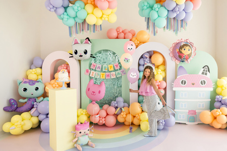 Baner Happy Birthday Koci Domek Gabi, 180 x 15 cm, mix