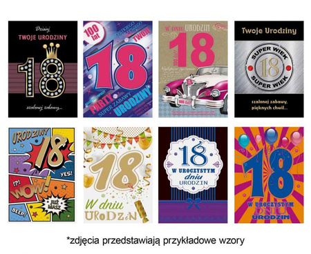 #ZK Laurka Lux Edition B6LUX 127x180 Urodziny 18-stka zest. 522 Grafika - Dziewczyna, Chłopak kk