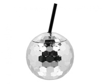 #ZKU Kubek Kula Disco z rurką, srebrny, 600 ml