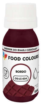 Barwnik do czekolady i mas tłustych BORDO BURGUND 18 ml Food Colours