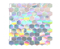 #DEI Panel dekoracyjny opalizujący, przezroczyste tło, 30x30 cm/ 80 heksagonów
