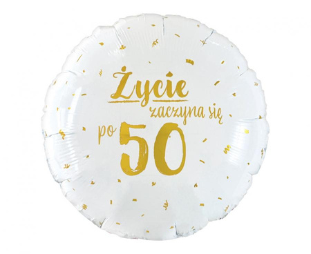 #BFK Balon foliowy Życie zaczyna się po 50, 18"