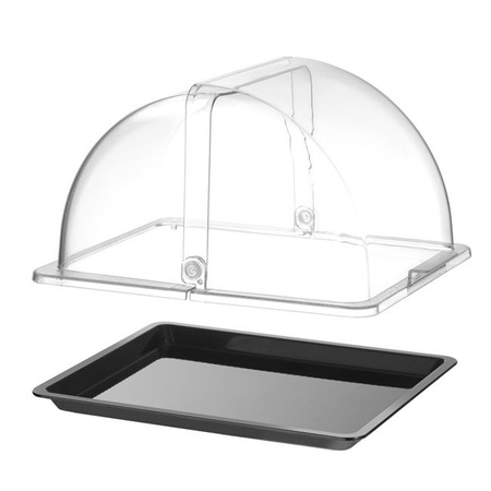 Witrynka roll-top, HENDI, GN 1/2, czarny, 325x265mm, Prostokątny Wariant podstawowy