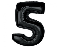 #BFC25 Balon foliowy Smart, cyfra 5, czarna, 92 cm  KK