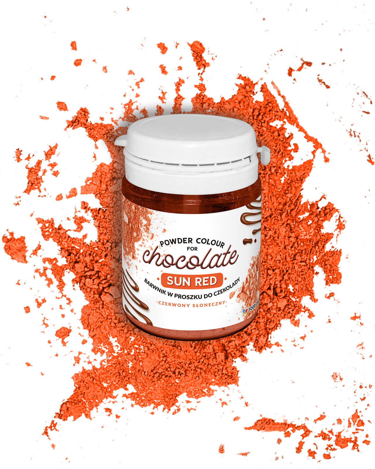 Barwnik do mas tłustych i czekolady w proszku CZERWONY SŁONECZNY Food Colours