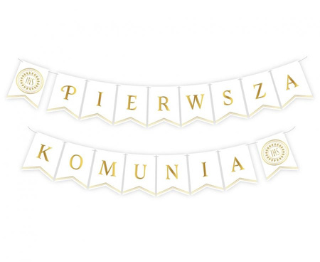 #DEGI Girlanda papierowa Pierwsza Komunia, flagi 13.5x17.5 cm, 2x300 cm KK