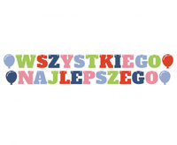 #DEGI Girlanda Wszystkiego Najlepszego, 4 baloniki, 2x300 cm
