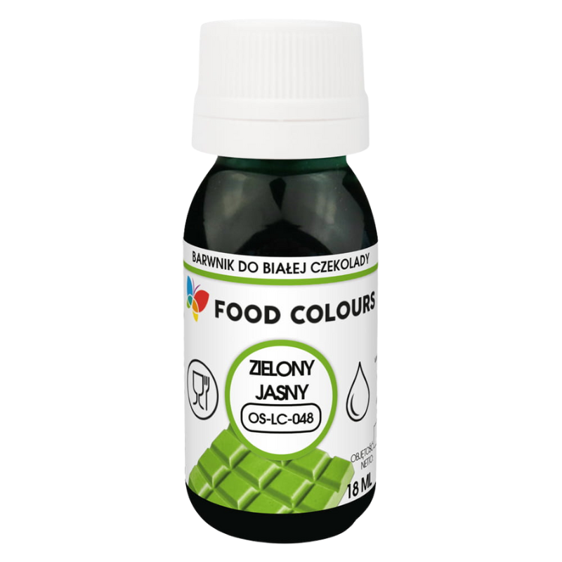 Opakowanie barwnika do czekolady i mas tłustych jasny zielony 18 ml Food Colours