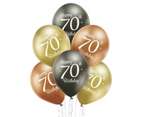 #BL Balony D11 70th Birthday Mix 3, 1C2S, 6 szt.