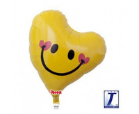 #BFK Balon Ibrex Hel, serce Sweet 14", Lovely Smile, yellow, packed