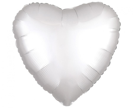 #BFK Balon foliowy 18 cali Serce "Satin Luxe White" 43 cm, zapakowany