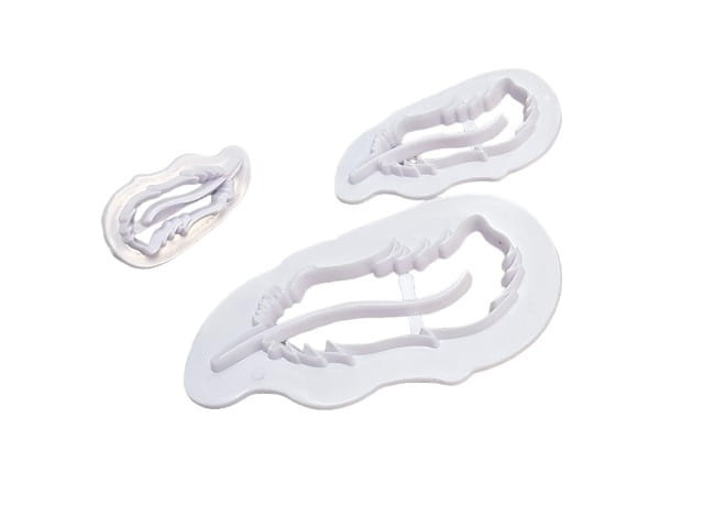 Zestaw 3 szt. foremek wykrawaczek w kształcie piórek do masy cukrowej i ciastek