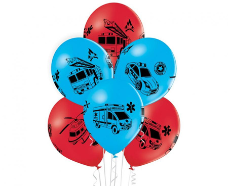 #BL Balony D11 Emerg. Vehicles PA Mix2 1C4S, 6 szt.