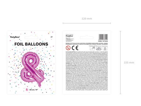 Balon foliowy Litera ''M'', 35cm, różowe złoto