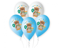 #BL Balony Premium Moje 1 Urodziny, nad. kolorowy, dla chłopca, 12 cali/ 5 szt. KK