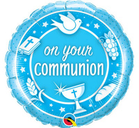 #BFK Balon foliowy 18 " QL CIR " On Your Communion Blue" KK