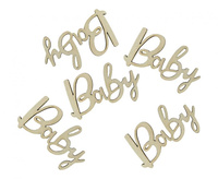 #DEKO Konfetti drewniane Baby, 6x3 cm, 18 szt.